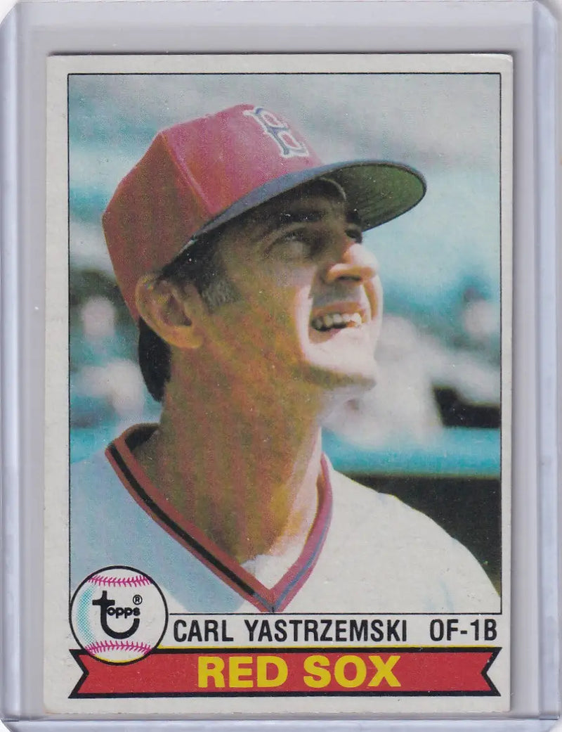 Baseball trading card of Carl Yastrzemski from 1979 Topps Baseball Boston Red Sox