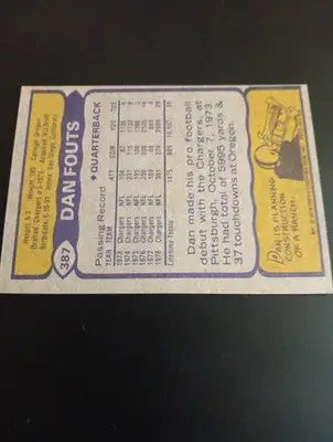1979 Topps - Dan Fouts #387. San Diego Chargers. EX-NRMT - Football Card Single