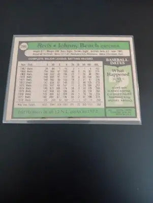 1979 Topps - Johnny Bench #200. Cincinnati Reds. NRMT - Baseball Card Single
