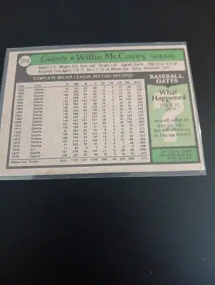 1979 Topps - Willie McCovey #215. San Francisco Giants. NRMT - Baseball Card Single