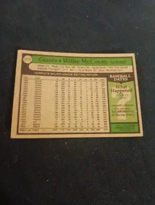 1979 Topps - Willie McCovey #215. SF Giants. EX+ - Baseball Card Single