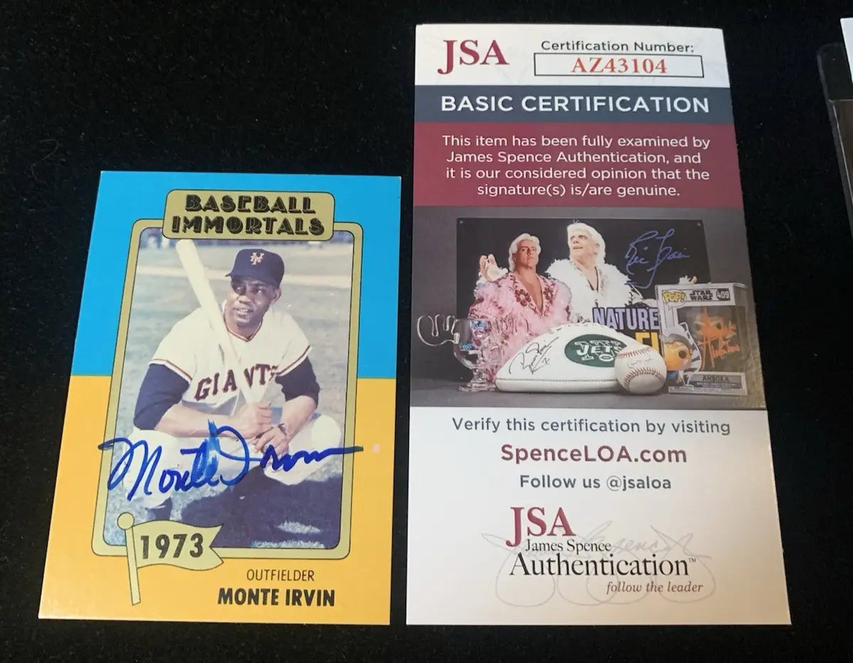 1980 Monte Irvin Signed Baseball Immortals Auto Card #137 NY Giants JSA HOF - Baseball Card Single