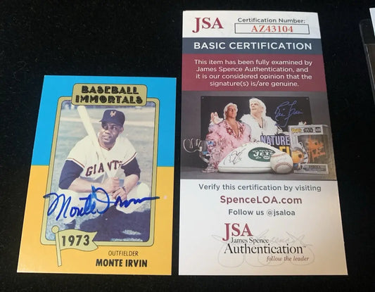 1980 Monte Irvin Signed Baseball Immortals Auto Card #137 NY Giants JSA HOF - Baseball Card Single