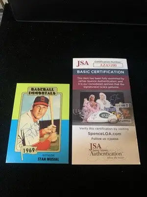 1980 Stan Musial Signed Baseball Immortals Auto Card #114 STL Cardinals JSA HOF - Baseball Card Single