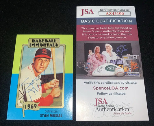 1980 Stan Musial Signed Baseball Immortals Auto Card #114 STL Cardinals JSA HOF - Baseball Card Single