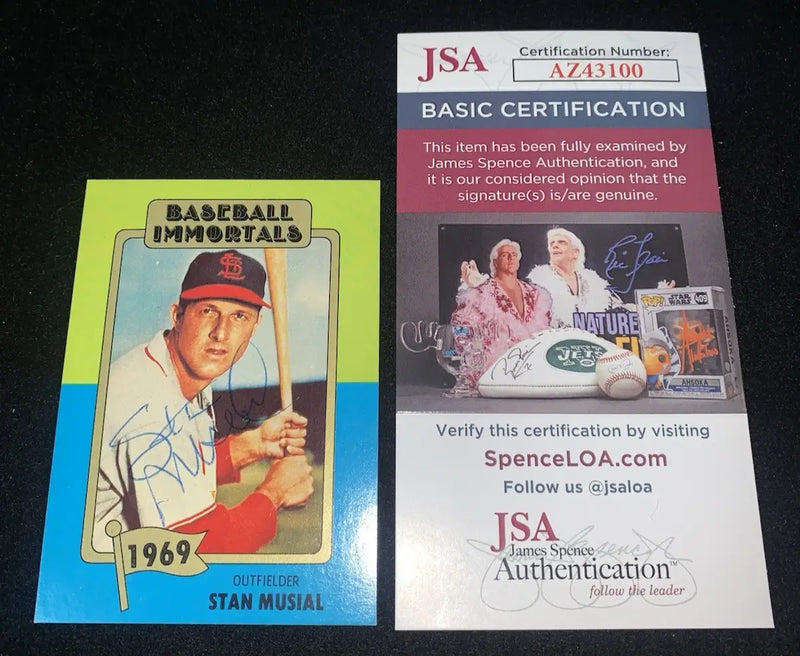 1980 Stan Musial Signed Baseball Immortals Auto Card #114 STL Cardinals JSA HOF - Baseball Card Single