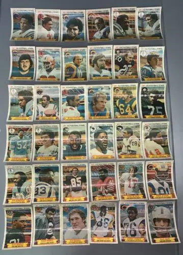 Vintage NFL Football Stars trading cards from 1980 Stop N Go partial card set