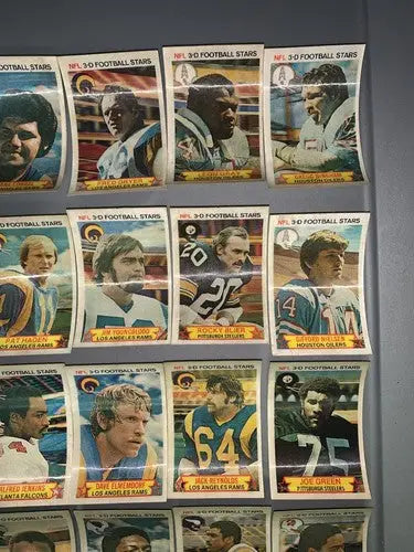 1980 Stop N Go 3-D NFL Football Stars Incomplete Partial Card Set 36/48 - Other