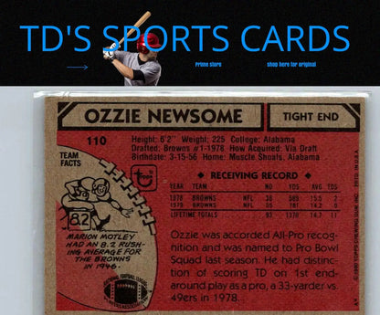 Ozzie Newsome football card from 1980 Topps trading cards collection