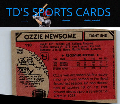 Ozzie Newsome football card from 1980 Topps #110 trading cards collection