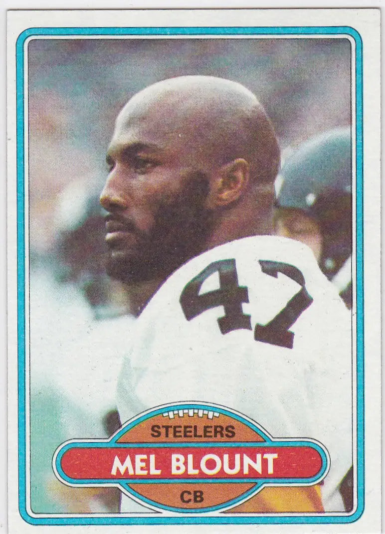 Mel Blount Pittsburgh Steelers football card from the 1980 Topps #155 set