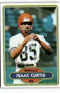 1980 Topps Isaac Curtis football card featuring Cincinnati Bengals wide receiver