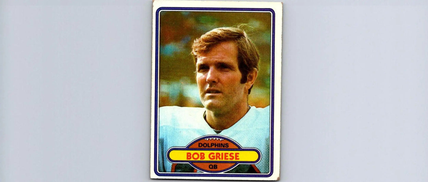 Bob Griese football card from the 1980 Topps #35 trading cards collection