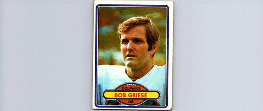 Bob Griese football card from the 1980 Topps #35 trading cards collection
