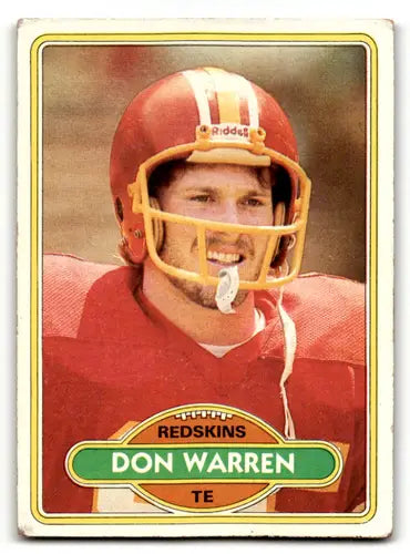 Original gloss Don Warren football card from 1980 Topps VG/EX excellent RC rookie Redskins
