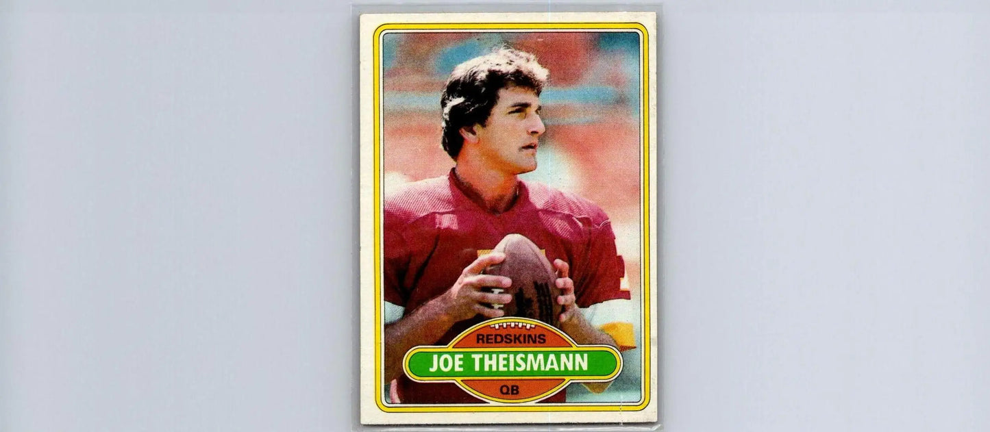1980 Topps #475 Joe Theismann football card showcasing a classic trading card collectible