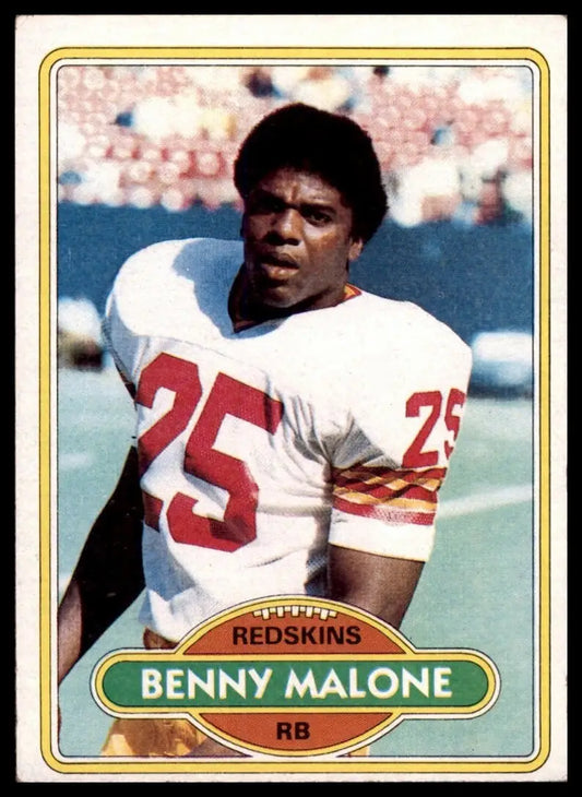 1980 Topps Benny Malone #451 Washington Redskins Football Card NFL Sports - Football Card Single