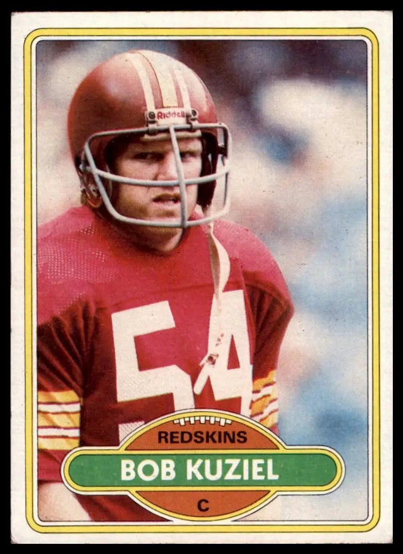 1980 Topps Bob Kuziel #104 Washington Redskins Football Card NFL Sports - Football Card Single