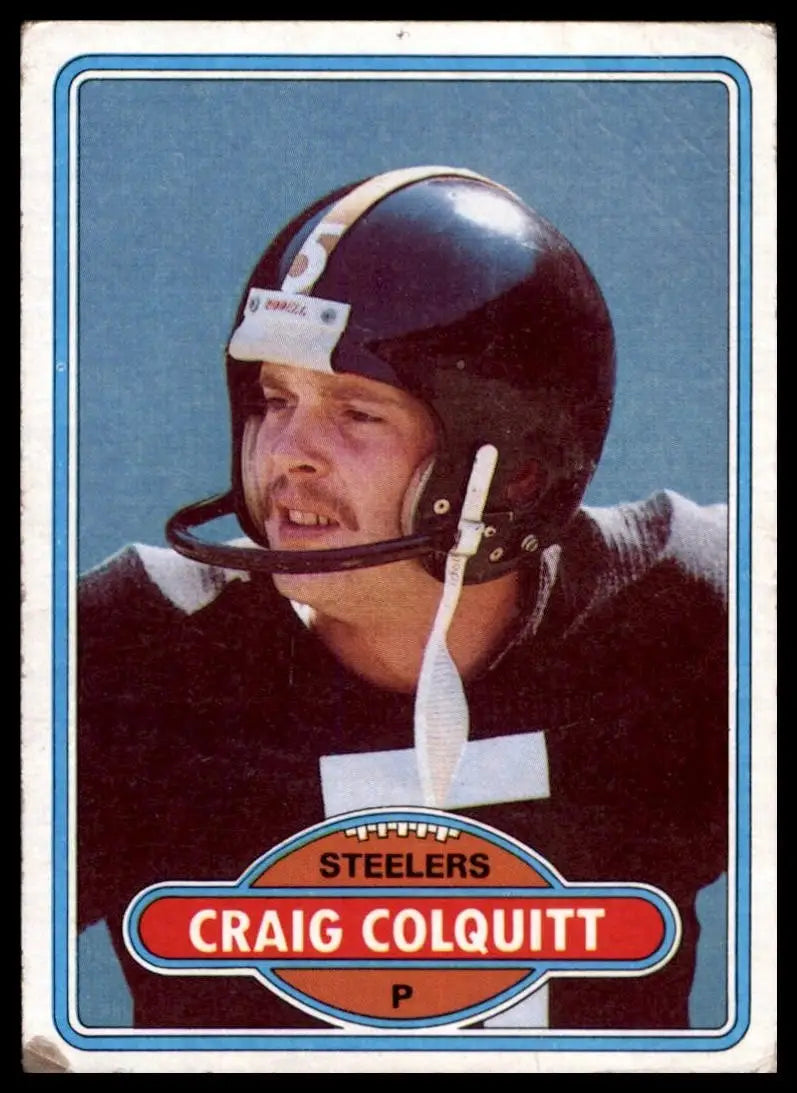 1980 Topps Craig Colquitt #416 Pittsburgh Steelers Football Card NFL Sports