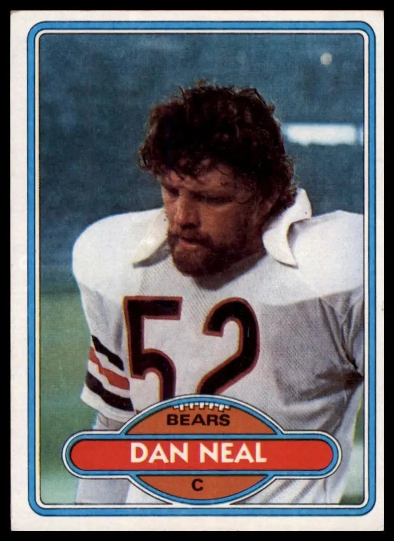 1980 Topps Dan Neal #287 Chicago Bears Football Card NFL Sports