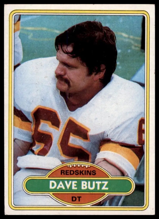 1980 Topps Dave Butz #499 Rookie Washington Redskins Football Card NFL Sports - Trading Cards