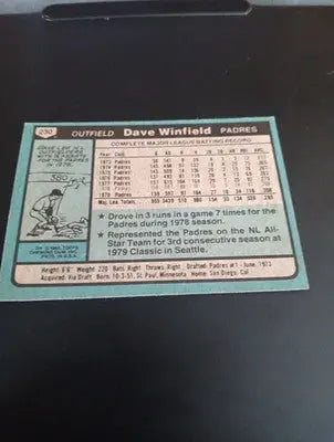 1980 Topps - Dave Winfield #230. Padres. NRMT+ - Baseball Card Single