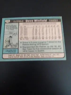 1980 Topps - Dave Winfield #230. San Diego Padres. EX+ - Baseball Card Single