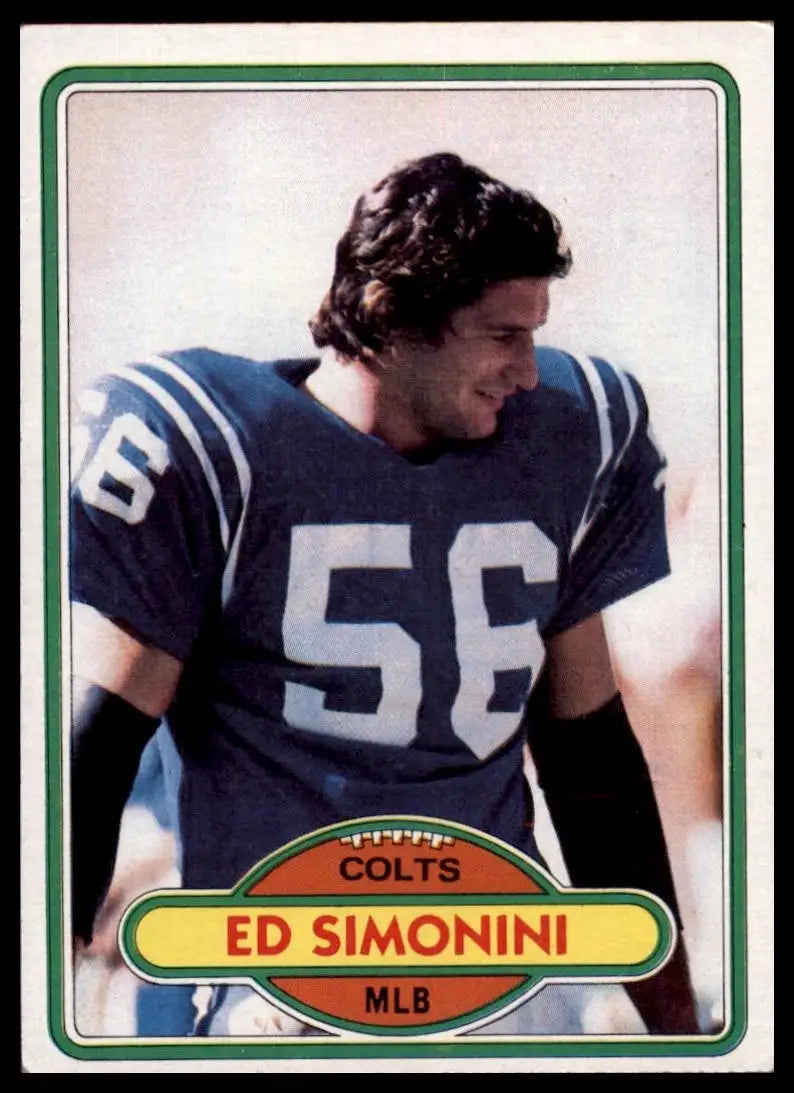 1980 Topps Ed Simonini #369 Indianpolis Colts Football Card NFL Sports - Football Card Single