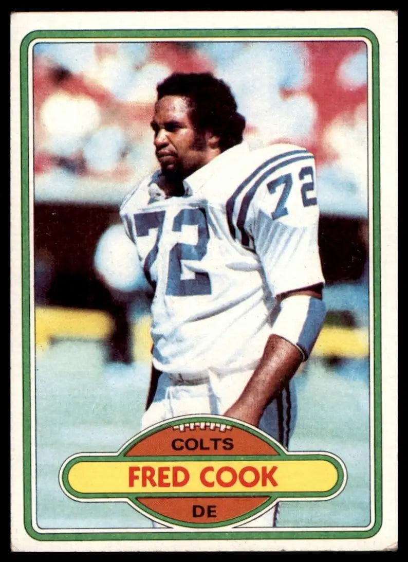 1980 Topps Fred Cook #294 Indianpolis Colts Football Card NFL Sports - Football Card Single
