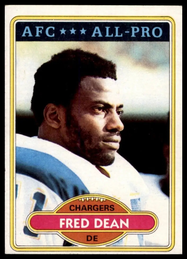 1980 Topps Fred Dean #392 San Diego Chargers Football Card NFL Sports