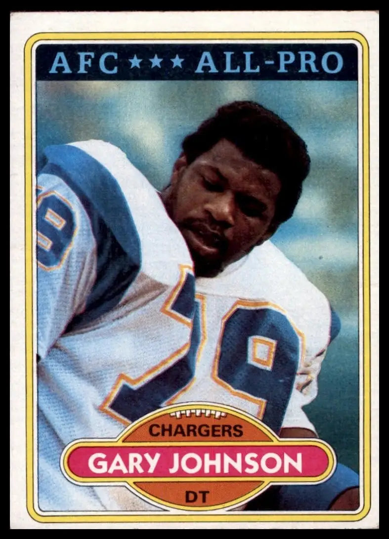 1980 Topps Gary Johnson #210 Rookie San Diego Chargers Football Card NFL Sports