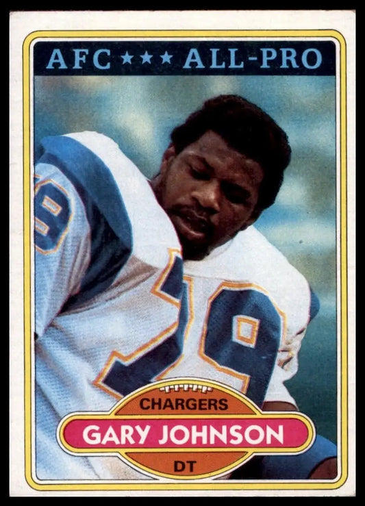 1980 Topps Gary Johnson #210 Rookie San Diego Chargers Football Card NFL Sports - Football Card Single