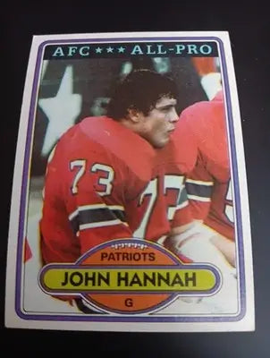 1980 Topps - John Hannah #230. NE Patriots. EX-NRMT - Football Card Single
