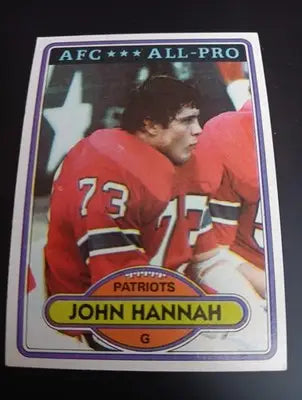 1980 Topps - John Hannah #230. NE Patriots. EX-NRMT - Football Card Single