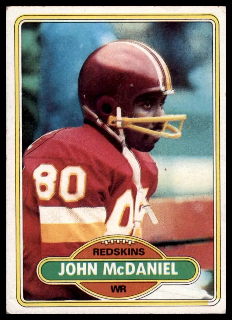 1980 Topps John McDaniel #254 Washington Redskins Football Card NFL Sports - Football Card Single