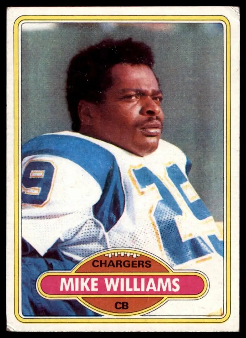 1980 Topps Mike Williams #8 San Diego Chargers Football Card NFL Sports - Football Card Single