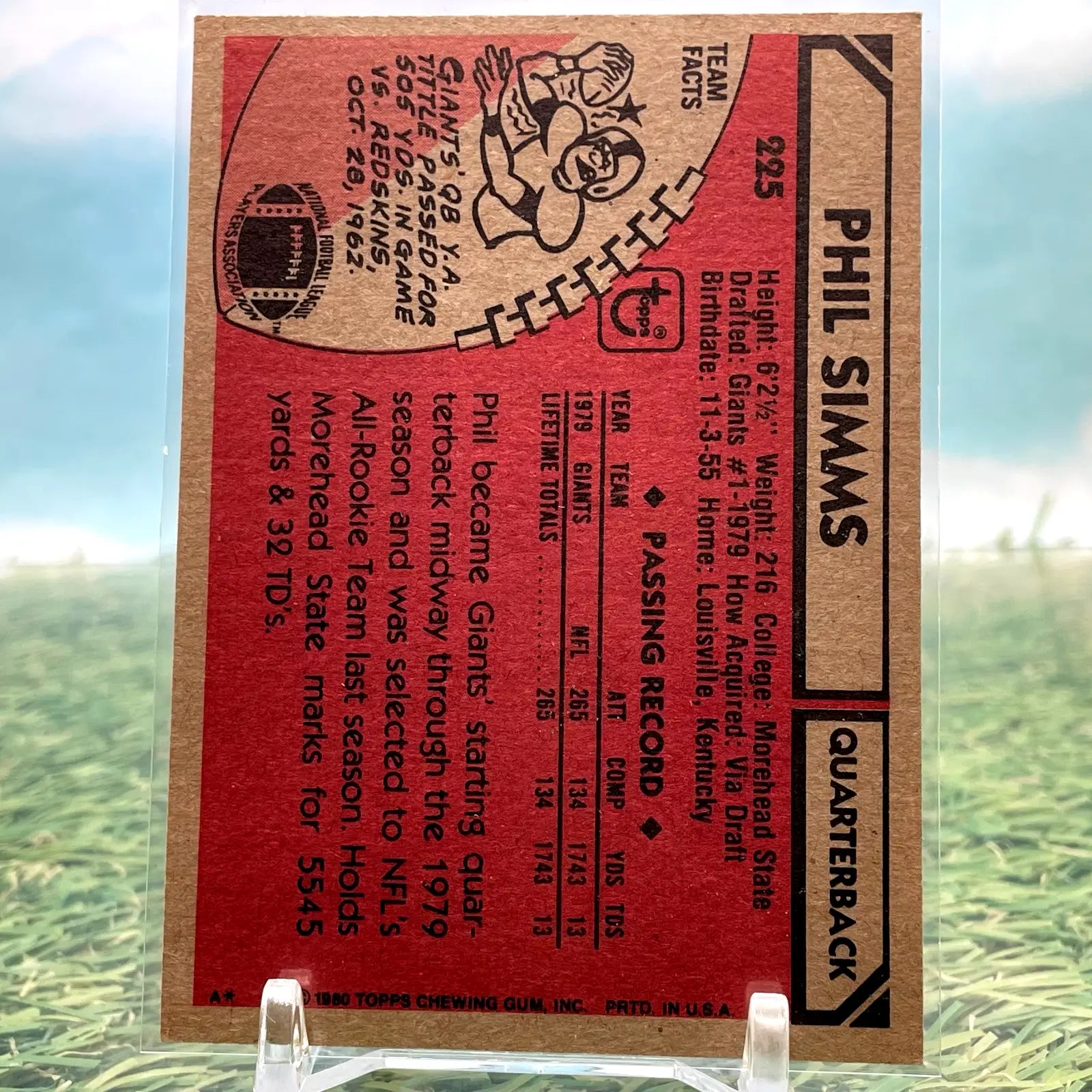 1980 Topps Phil Simms #225 (RC) Rookie NY Giants CG15 - Football Card Single