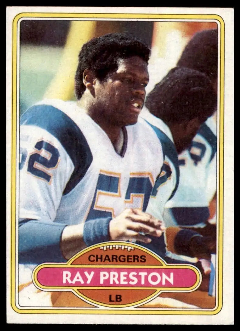 1980 Topps Ray Preston #326 Rookie San Diego Chargers Football Card NFL Sports