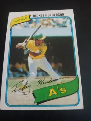 1980 Topps - Rickey Henderson #482 (RC). *lower grade. front crease. GD-VG - Baseball Card Single