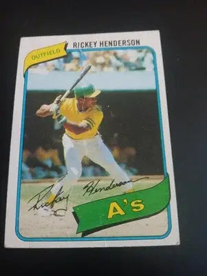 1980 Topps - Rickey Henderson #482 (RC). *lower grade. front crease. GD-VG - Baseball Card Single