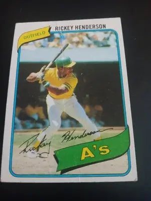 1980 Topps - Rickey Henderson #482 (RC). *lower grade. front crease. GD-VG - Baseball Card Single
