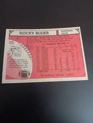 1980 Topps - Rocky Bleier #61. Pittsburgh Steelers. EX-NRMT - Football Card Single