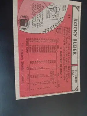 1980 Topps - Rocky Bleier #61. Pittsburgh Steelers. EX-NRMT - Football Card Single