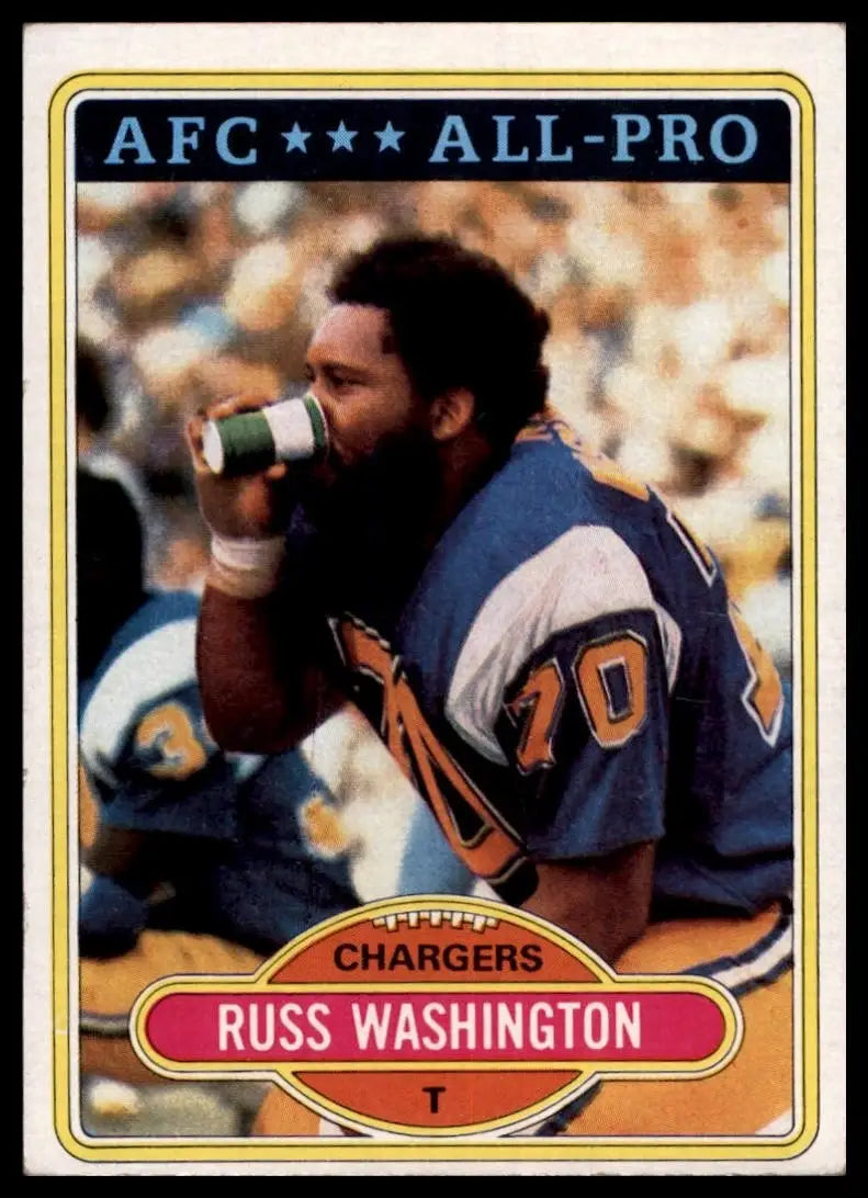 1980 Topps Russ Washington #305 San Diego Chargers Football Card NFL Sports