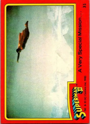 Original gloss of Topps Superman trading card 1980 Superman II #24 saved from certain death