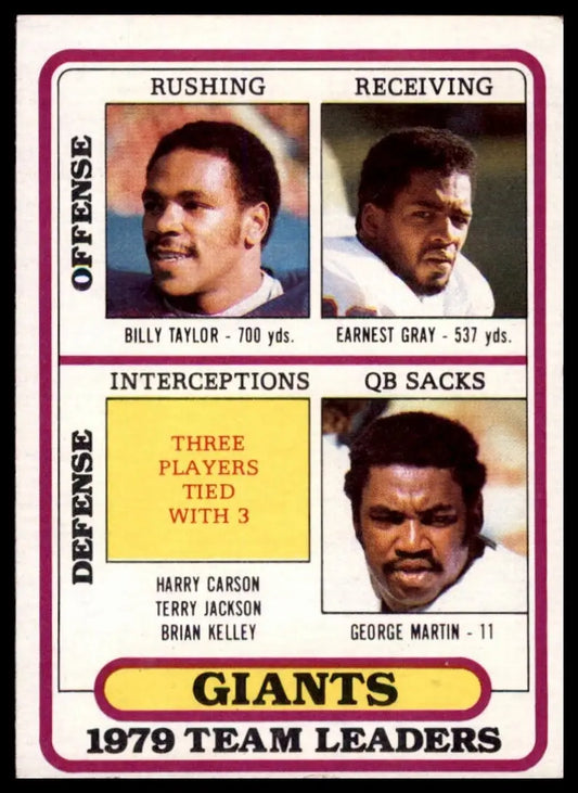 1980 Topps Team Leaders Carson Jackson Martin #94 Rookie New York Giants NFL - Football Card Single
