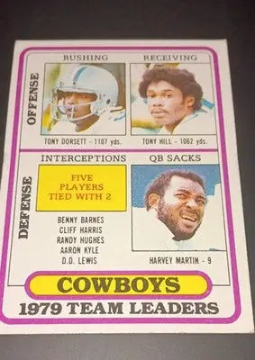 1980 Topps - Team Leaders Tony Dorsett Tony Hill Harvey Martin #113 - Football Card Single
