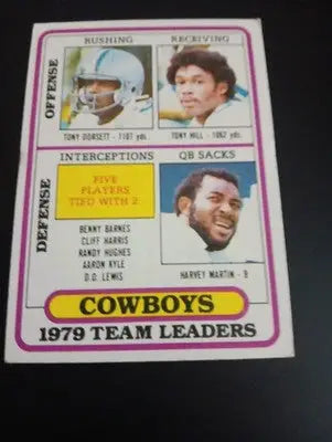 1980 Topps - Team Leaders Tony Dorsett Tony Hill Harvey Martin #113 - Football Card Single