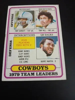 1980 Topps - Team Leaders Tony Dorsett Tony Hill Harvey Martin #113 - Football Card Single