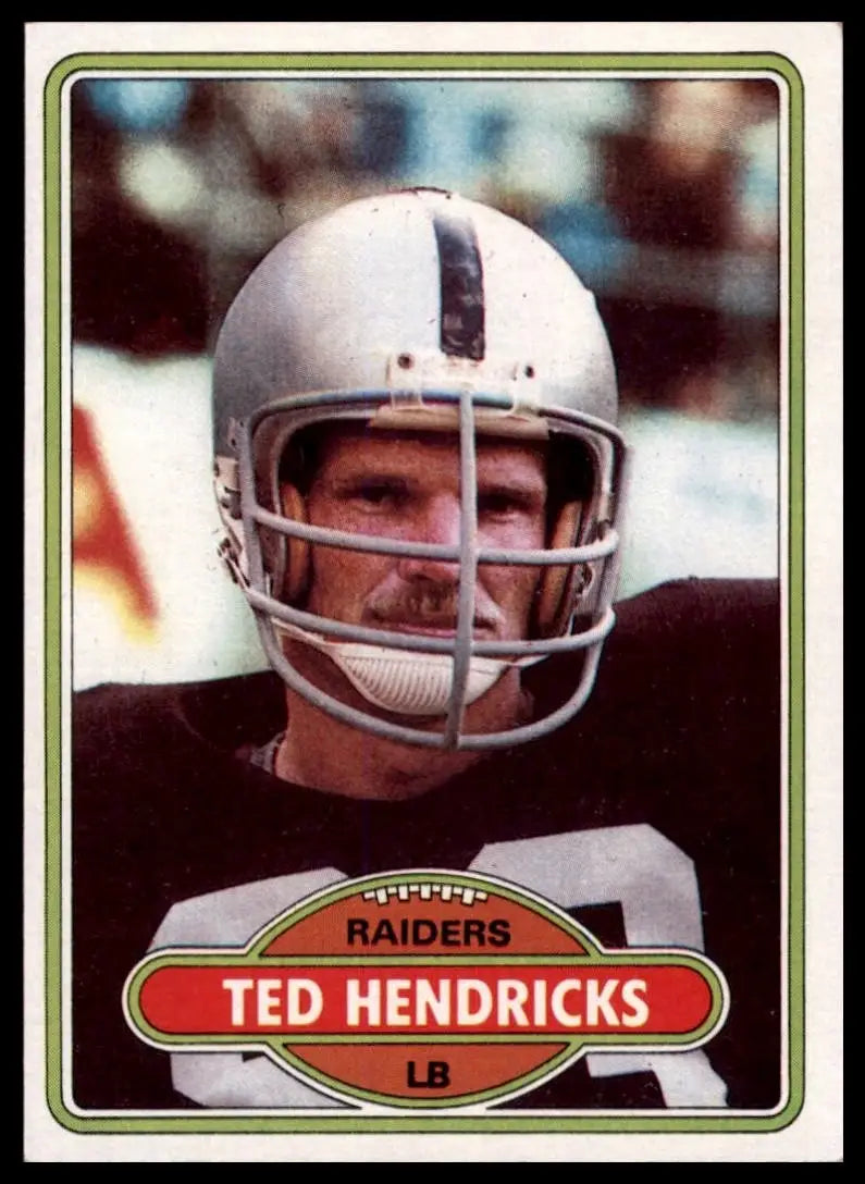 1980 Topps Ted Hendricks #489 Oakland Raiders Football Card NFL Sports